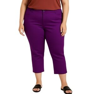 Catherines Women's Purple Capri Jean Pants